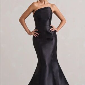 Club London Black Strapless Gown